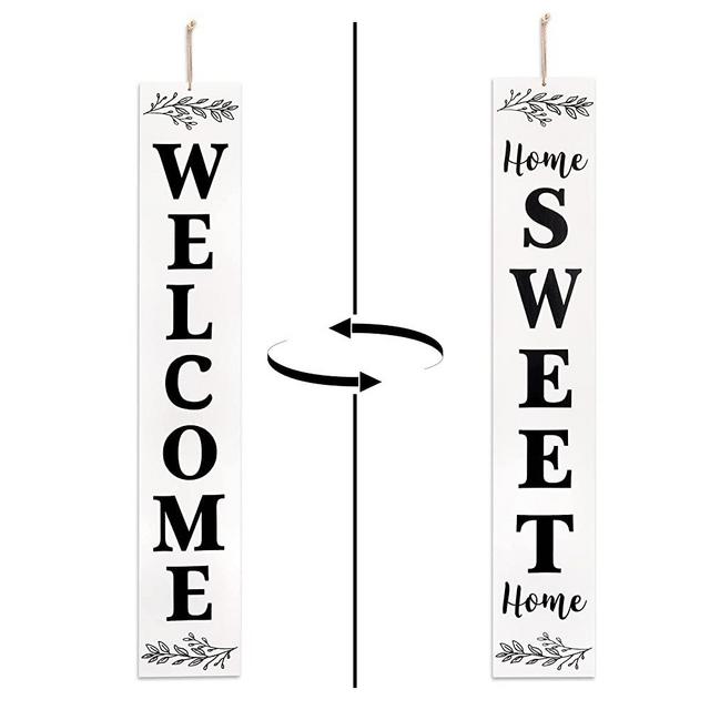 WONDER GARDEN Welcome Sign for Front Door-Vertical Welcome Home Sign - 57 Inch Yard Porch Sign for Front Door Decorations and Best House Warming Gifts