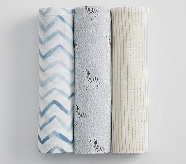 Muslin Finley Zebra Swaddle Set