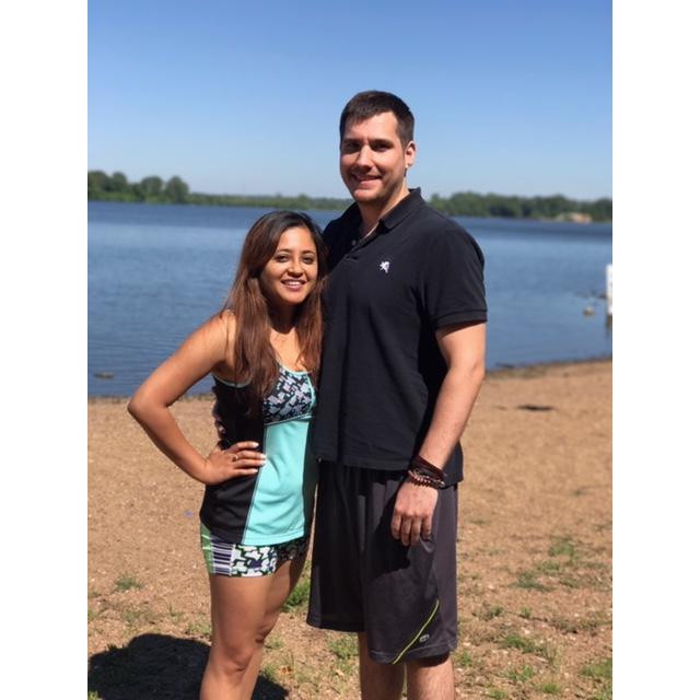 Kirtee and Jon - Kayaking at a lake in St. Louis, during the first few months they were dating.