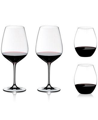 4-Pc. O Stemless & Cabernet Stemmed Red Wine Glasses + Gift Set