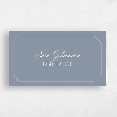 Blue Wedding Place Card - Naida