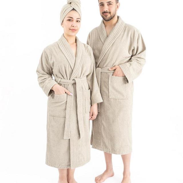 American Soft Linen 100% Cotton Robes for Women and Men, Soft Lightweight Quick Dry Unisex Couple Turkish Bathrobes
