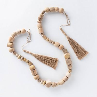 96" Decorative Wooden Bead Garland Natural - Threshold™ designed with Studio McGee
