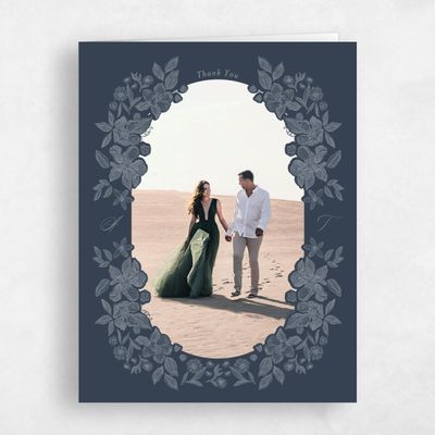 Grayed Navy, Blue Wedding Thank You - Siena Photo