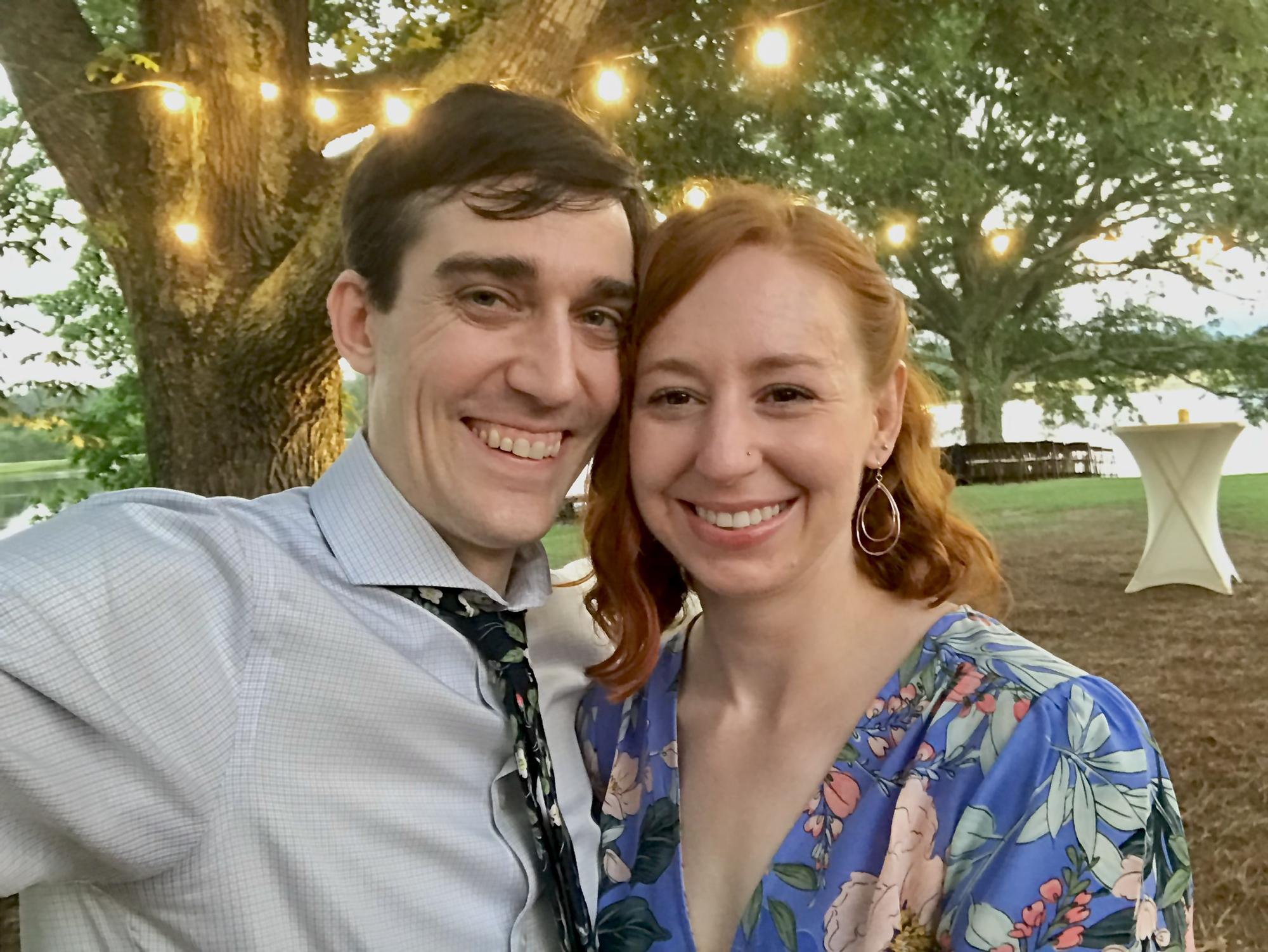 Zack and Cameron's wedding again. It was a beautiful day. But I ran a half marathon the day before and was dehydrated, injured, and felt awful. It doesn't look it, but I could barely stand up.