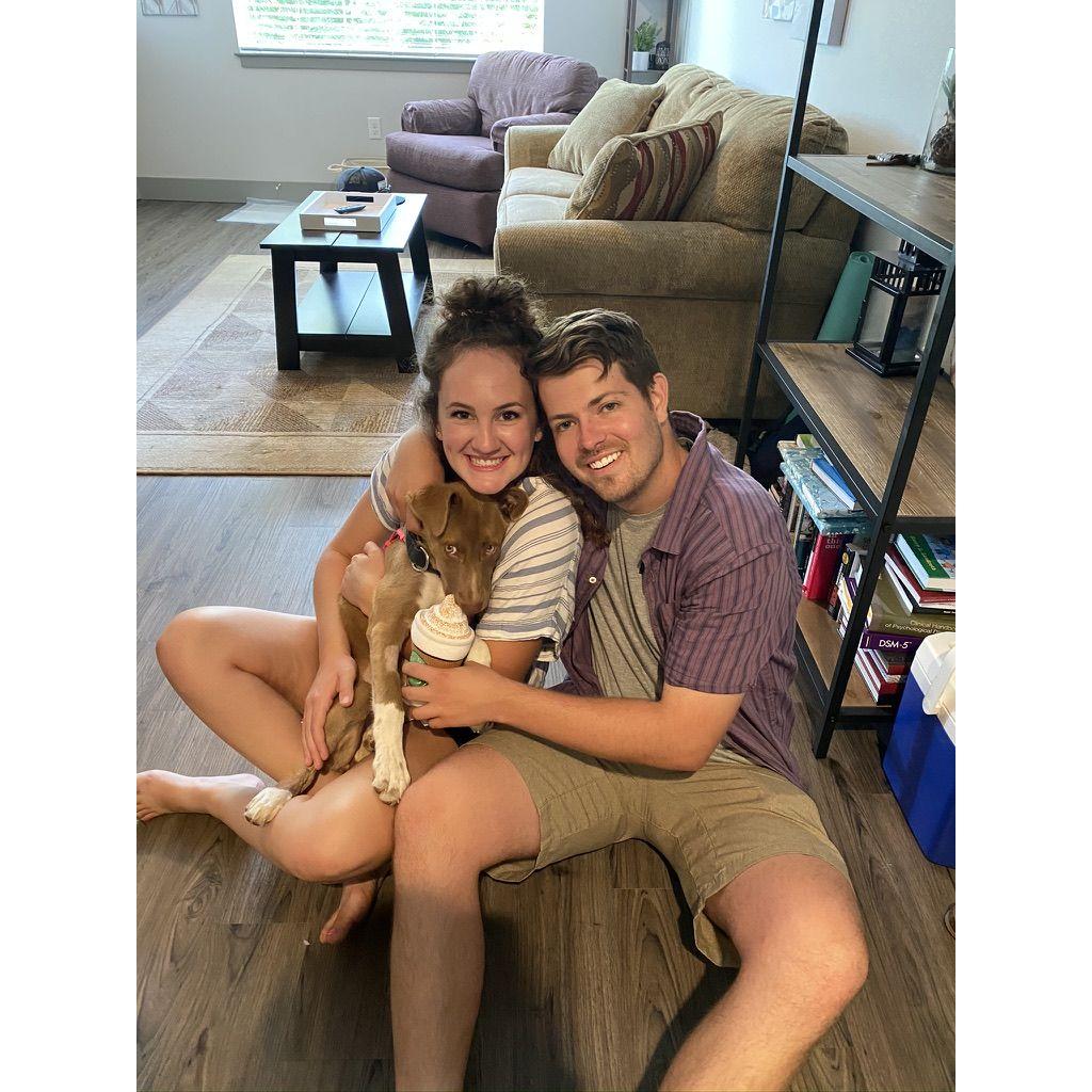 When Anthony and Mary-Eliza first adopted Mocha in 2020.