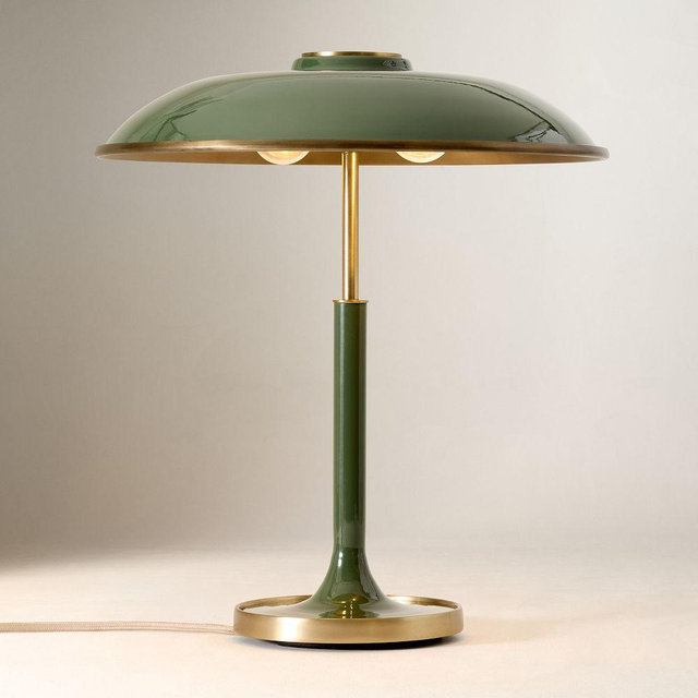 Beck Table Lamp, 17", Dark Olive