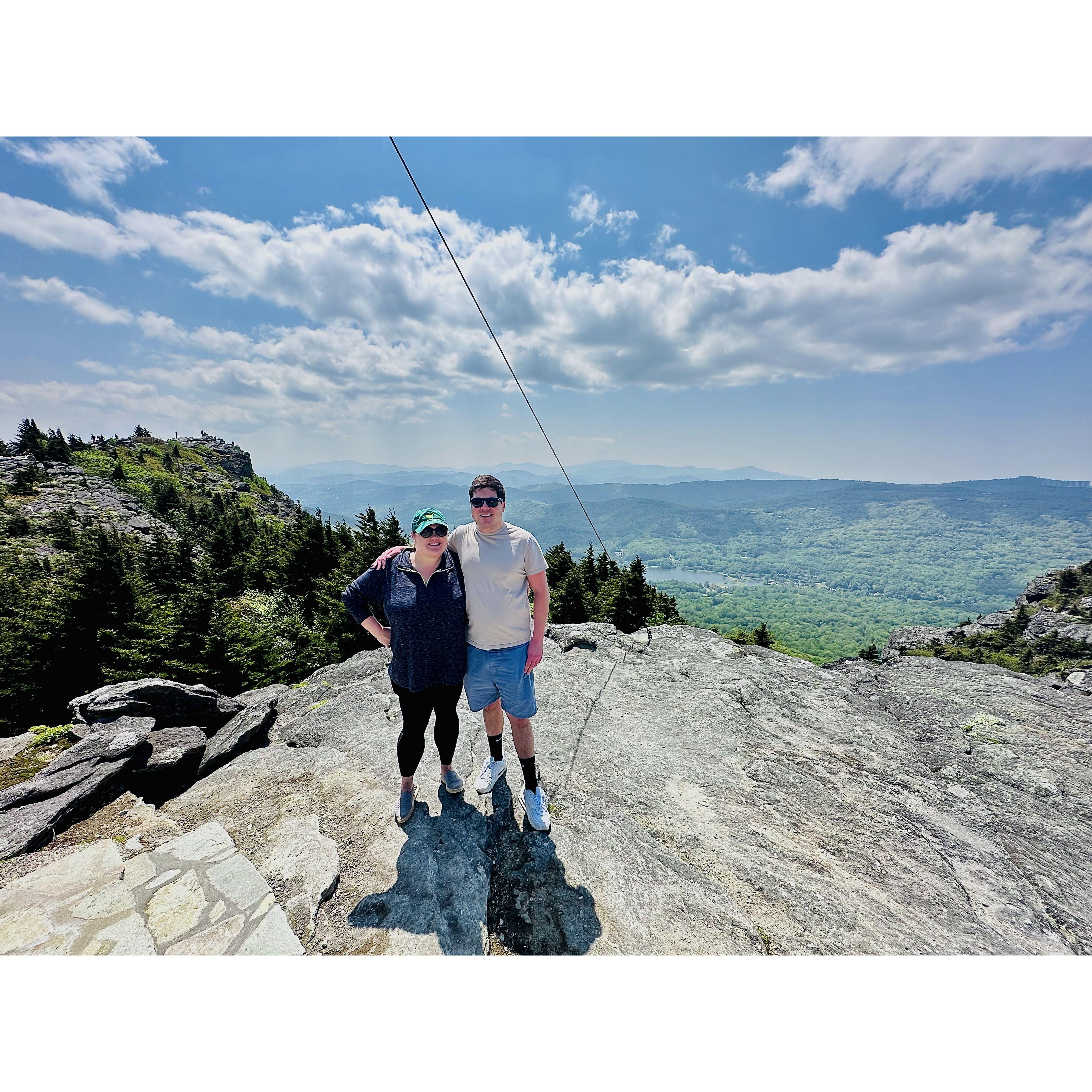 Our first trip to Grandfather Mountain and our first photo together!