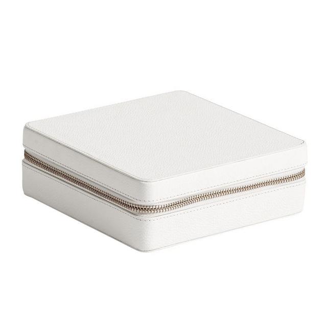 Quinn Leather Jewelry Binder, White