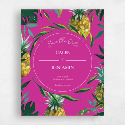 Fuchsia, Pink Wedding Save the Date - Cartago Classic