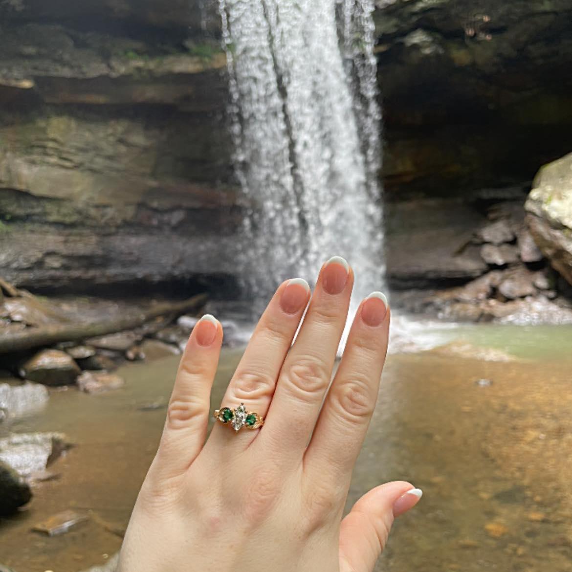 When Michael proposed behind a waterfall!