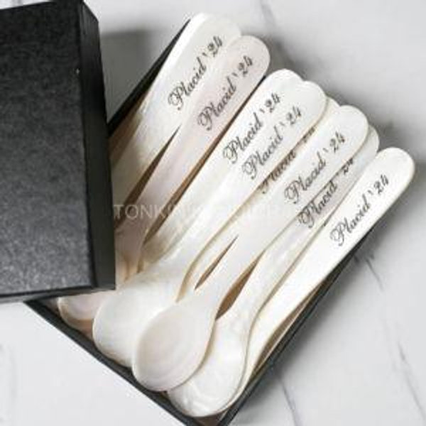 Personalized Mother of Pearl Caviar Spoons - 8 Pieces