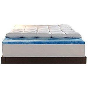 DreamFoam Bedding DF20GT2050 2" Gel Swirl Memory Foam Topper, Queen, Blue