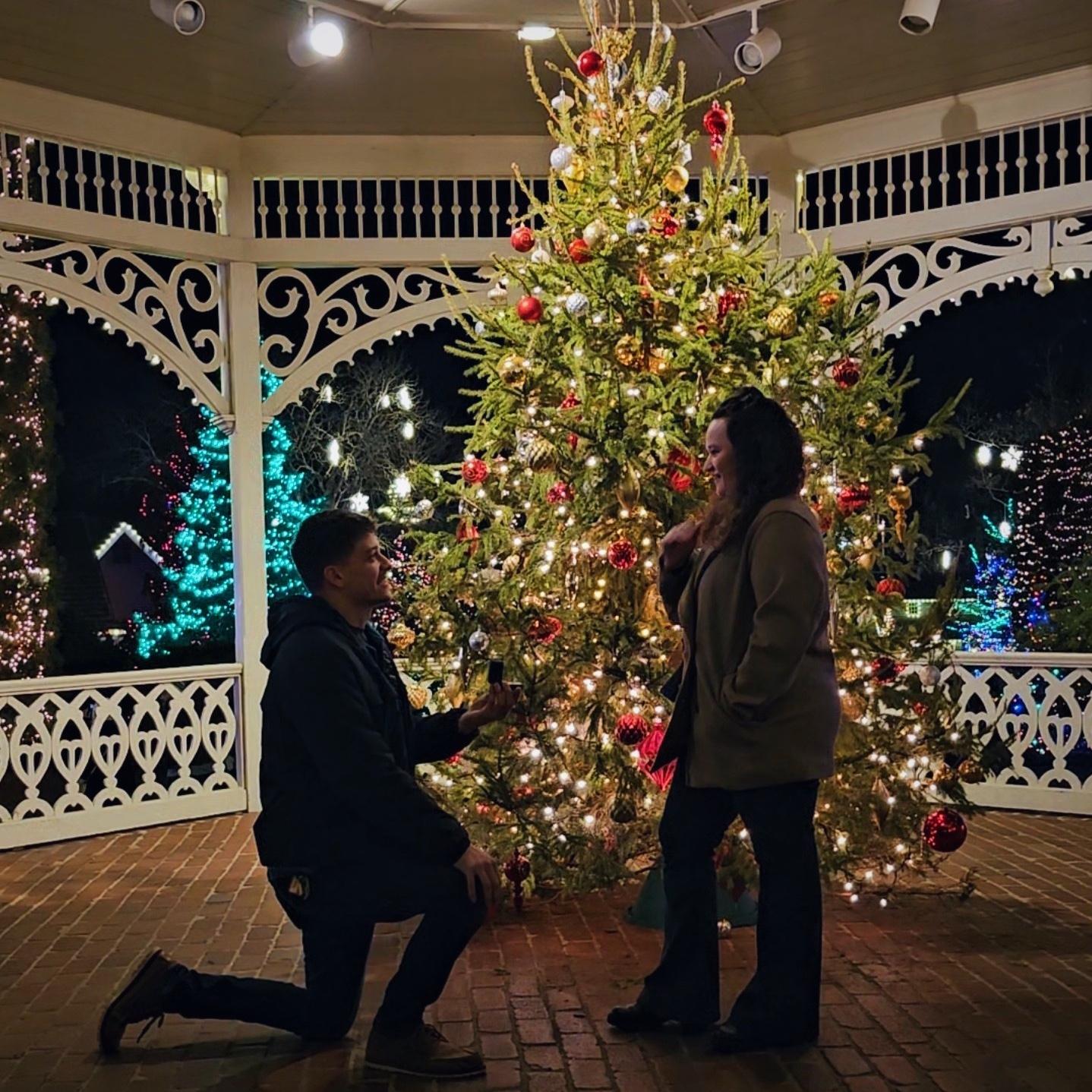 Nate proposed December 7th, 2024 at Peddler’s Village!