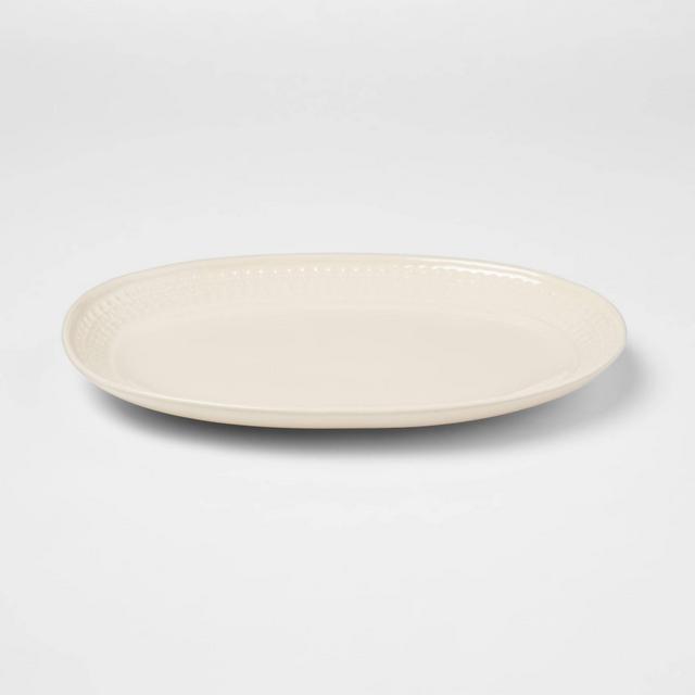 12" x 8" Stoneware Fairlee Serving Platter White - Threshold™