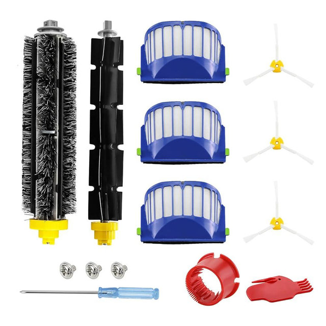 Funmit Parts Replacement for iRobot Roomba 500 600 Series 595 585 564 690 692 694 Vacuum Cleaner Accessories- Includes 3 Filter, 3 Side Brush and 1 Bristle Brush