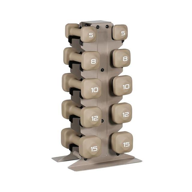 Tone Fitness Neoprene Dumbbell Set with Storage Rack – Non-Slip, Anti-Roll Hand Weights for Home Gym Workouts | 20 lb, 32 lb, 50 lb, 60 lb & 100 lb Options