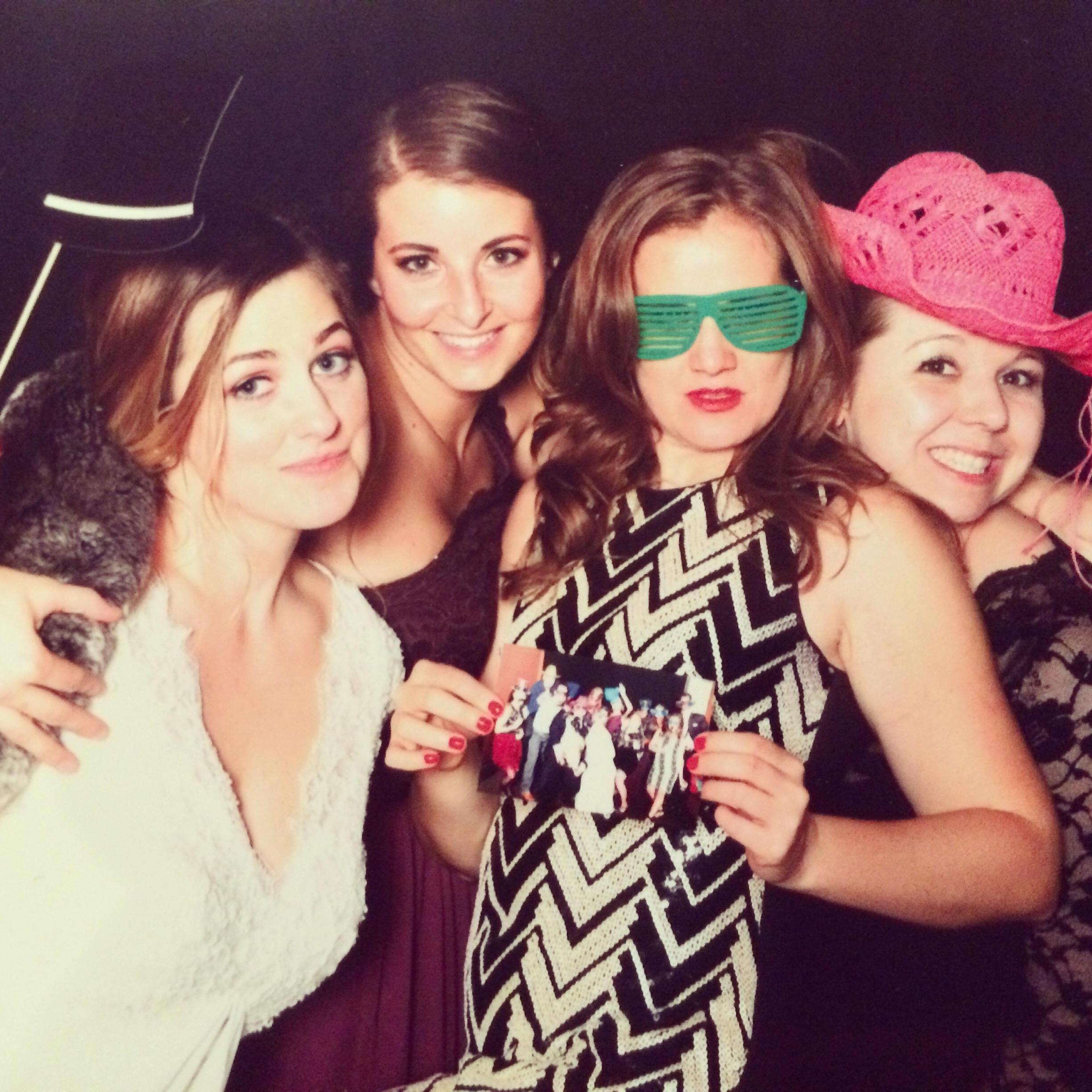 At Sara's gorgeous wedding, with my high school friends (Sara, Laura, and Laura)