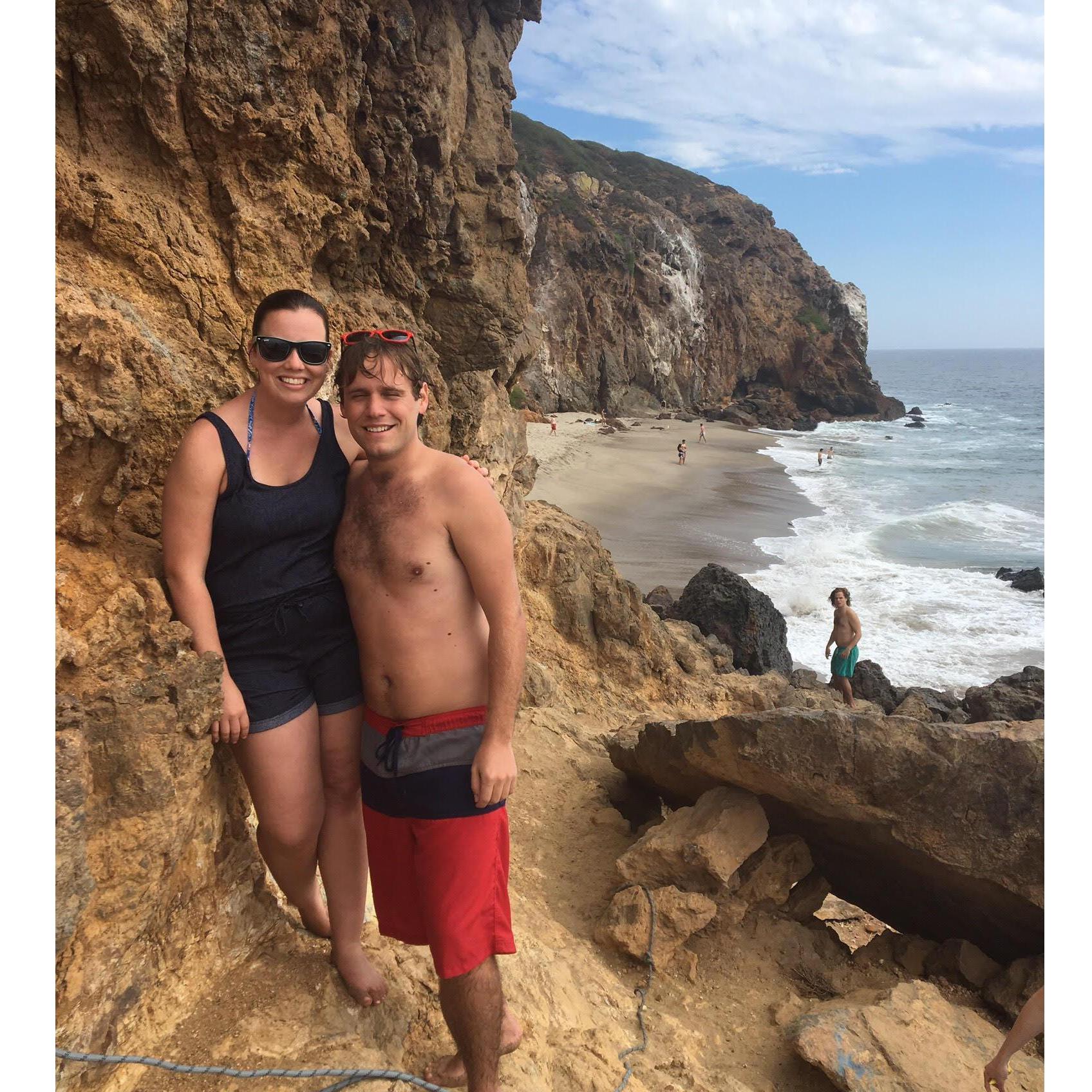Exploring the cliffs of Malibu