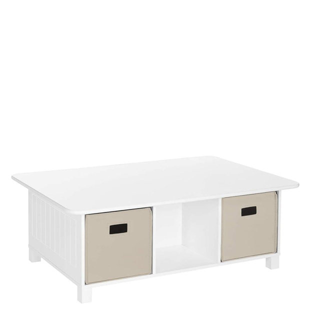 RiverRidge Home RiverRidge Activity Table, White with Taupe Bins