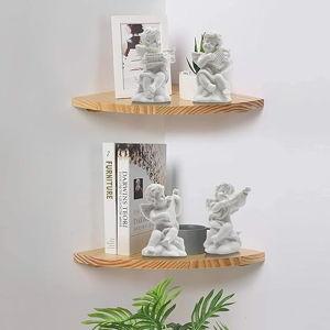 4 Pieces Little Angel Statue Mini Resin Figure Adorable Sculpture Musical Cherub Figurine Shelves Decoration Home Decor