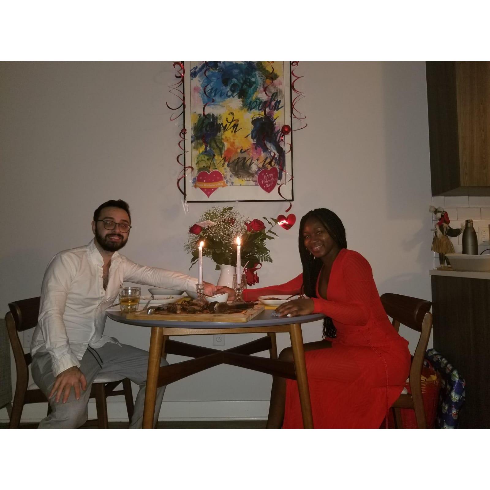 02/14/17 Downtown Baltimore.
Valentine day dinner at home