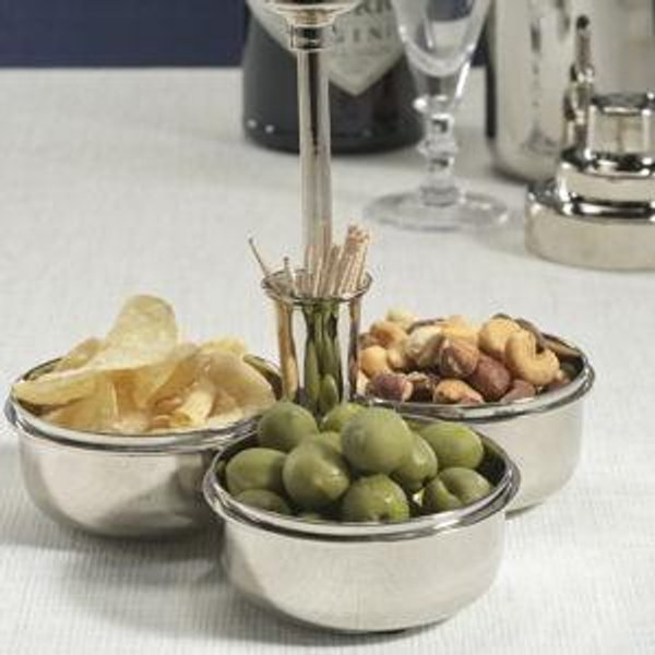 Basso Condiment Trio with Cocktail Pick Holder
