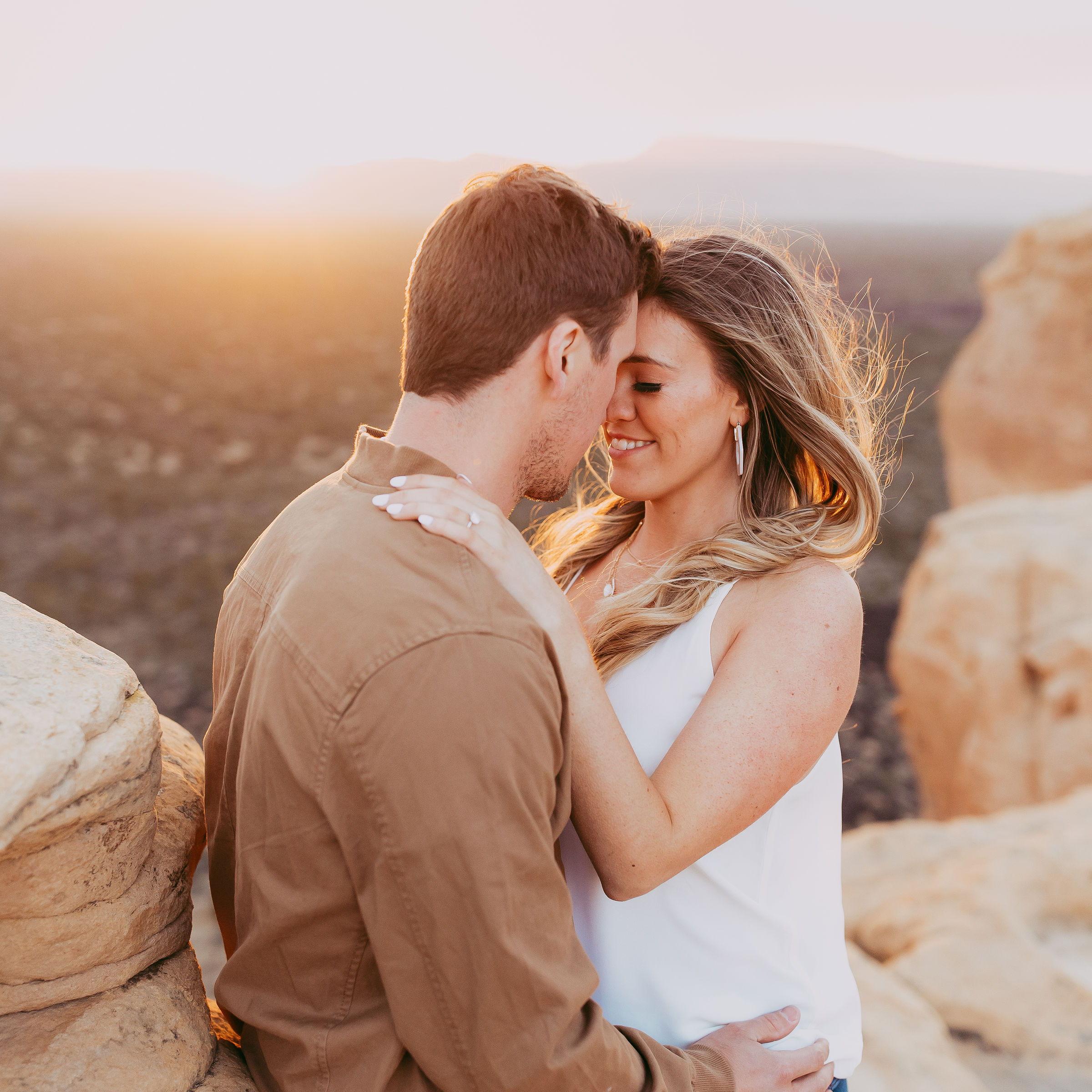 Engagement photos were taken by Ashley Shaw who is out of Albuquerque! Location was El Malpais National Monument!