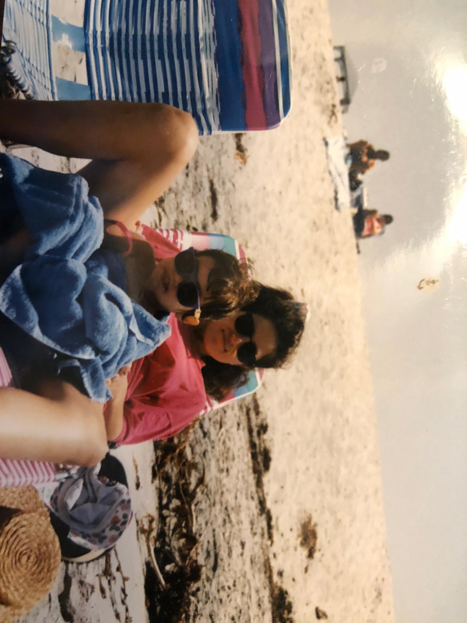 Marina & her Mom chilling on the beach in Southern California.