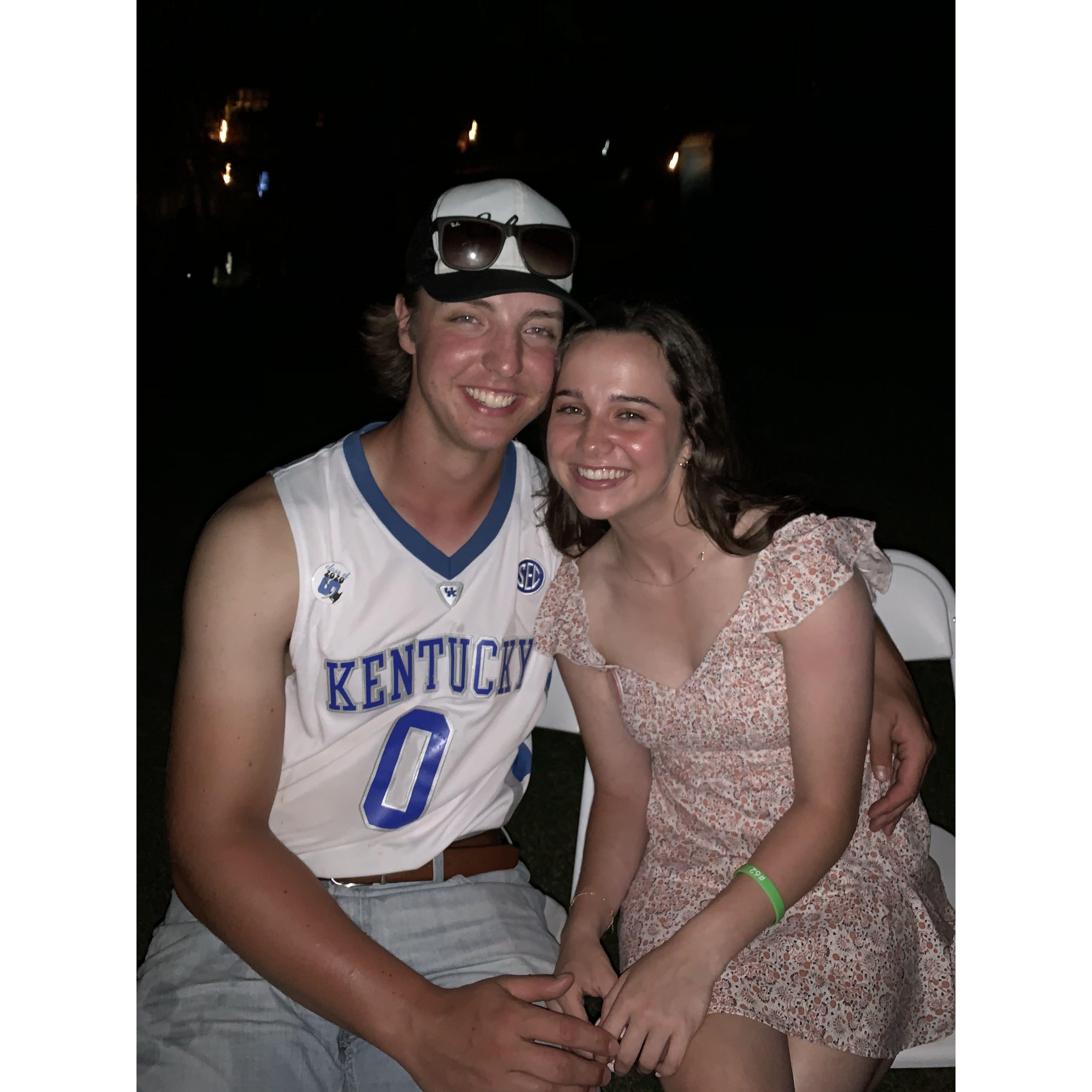 At a graduation party when we were 18 and 19!