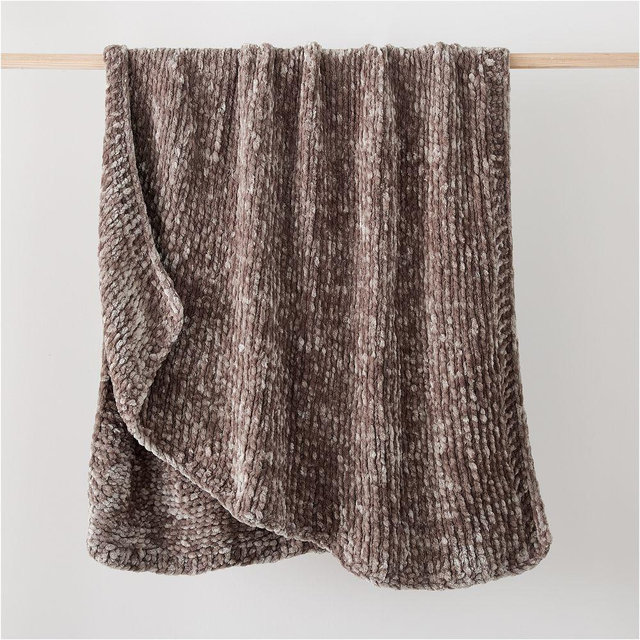 Chunky Luxury Chenille Throw, 50x60, Taupe