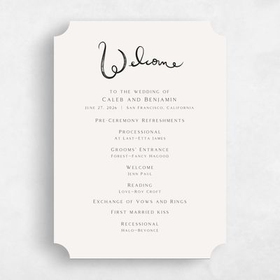 Beige Ticket Wedding Program - Dunluce