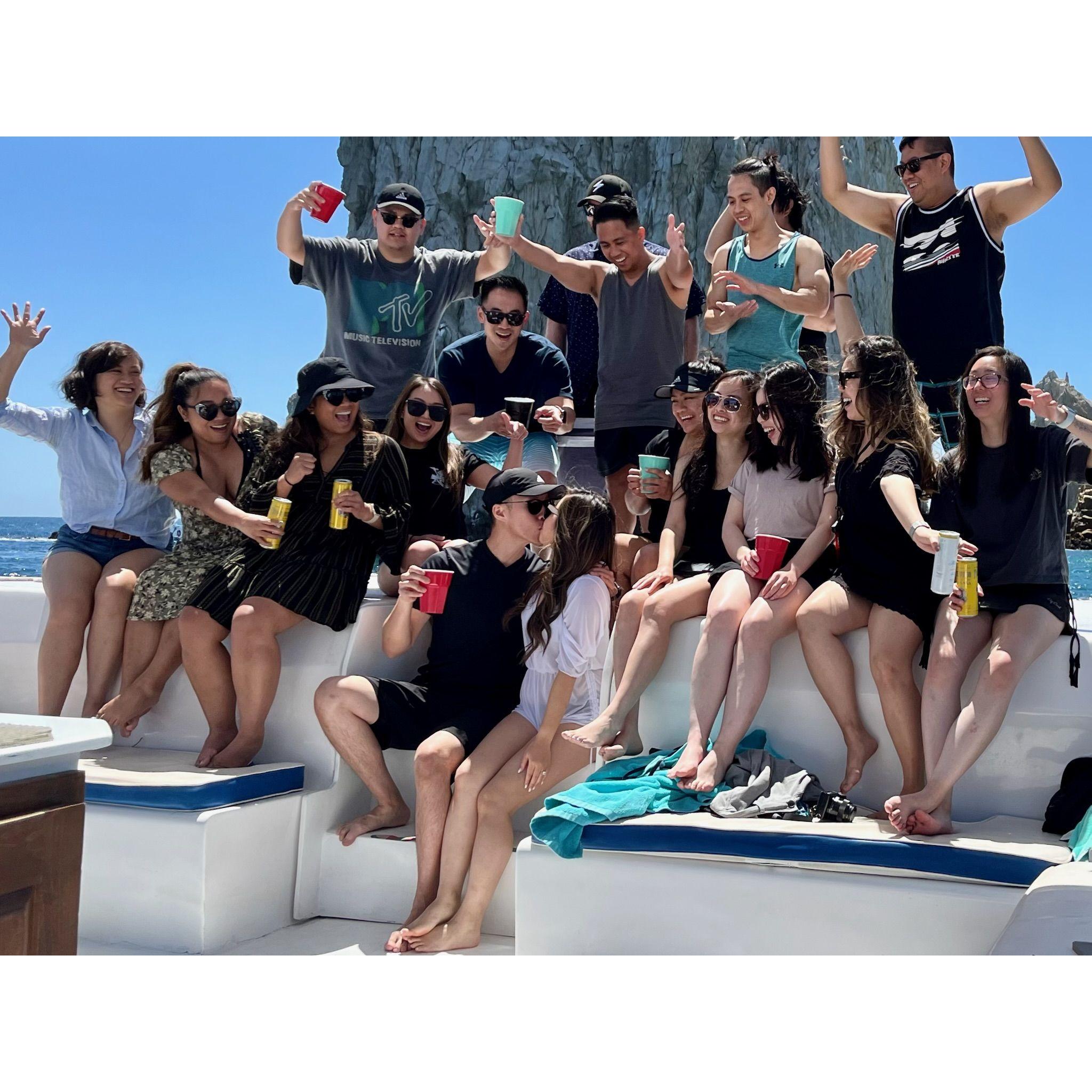 Joint-and-separate bachelor & bachelorette parties in Cabo (March 2024)