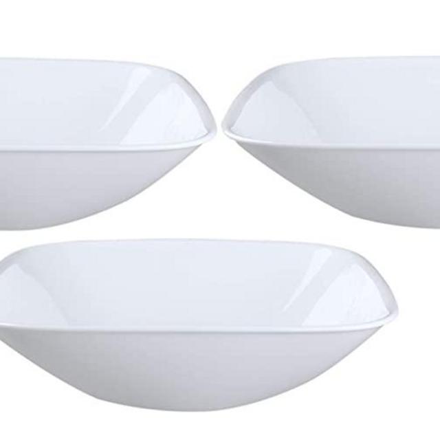 Corelle Square Round 1-1/2 Quart Serving Bowl Set of 3