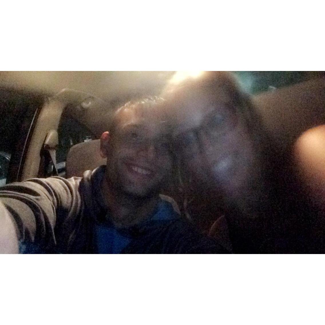 Yes, this is blurry, we got soaked running to our car through downtown Wilmington on one of our first nights out with friends together.