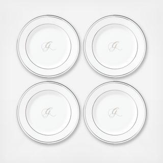 Federal Platinum Script Tidbit Plate, Set of 4