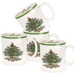 Spode Christmas Tree Set of 4 Mugs