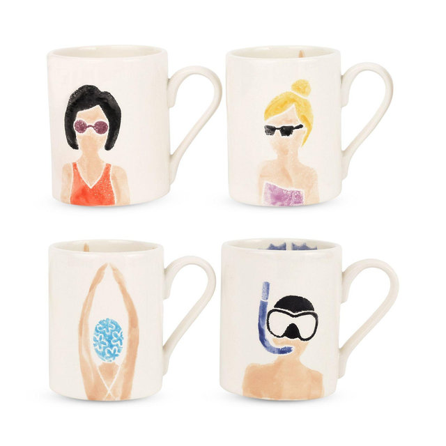 VIETRI Riviera Assorted Mugs, Set of 4