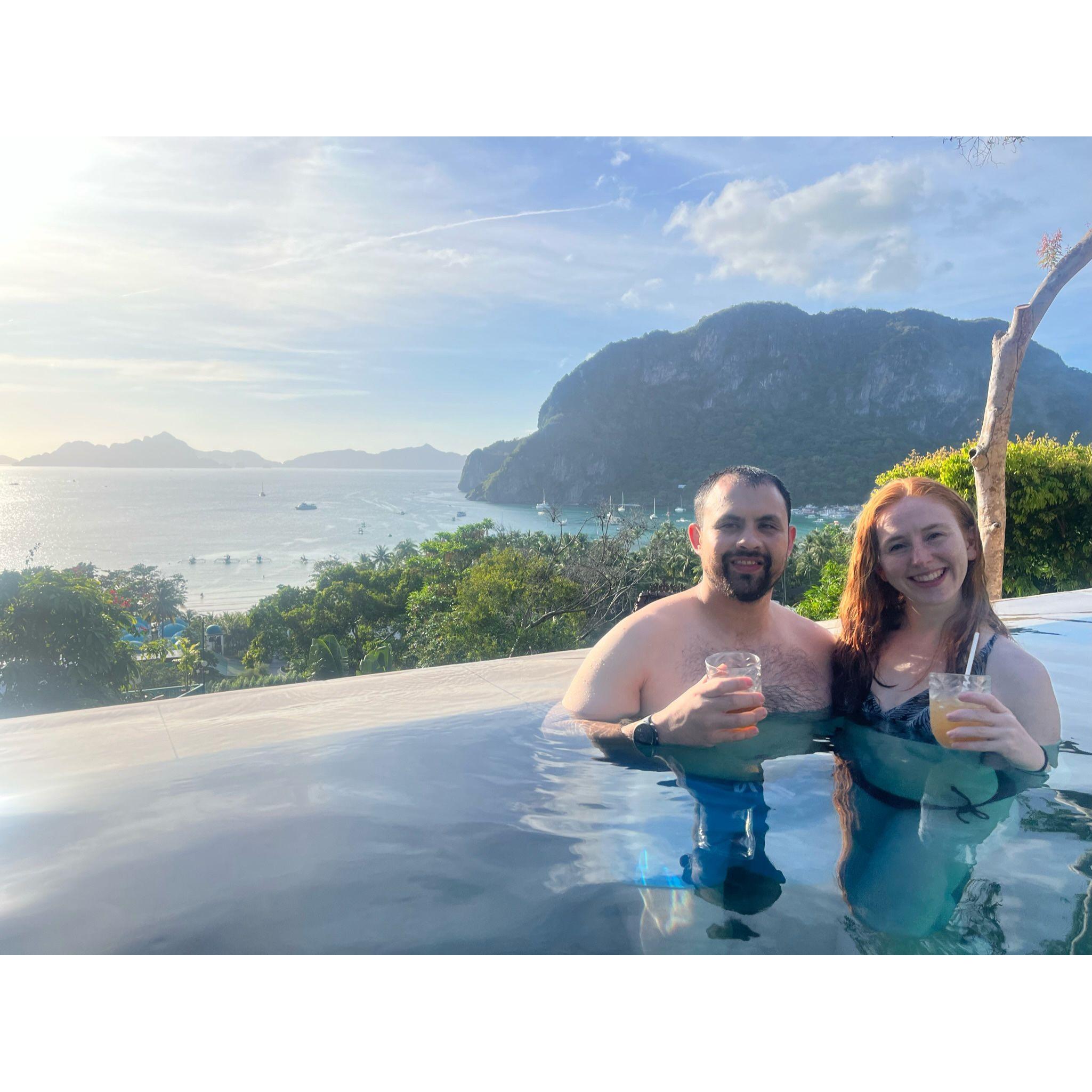At the pool in El Nido, Philipinnes