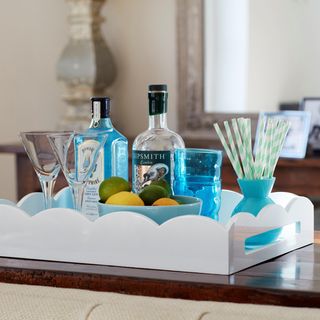 Scalloped Medium Lacquered Ottoman Tray