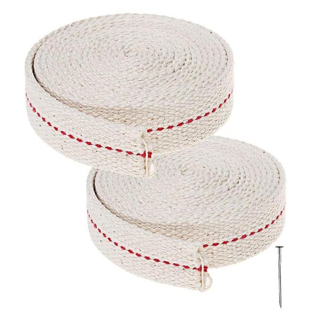 Color Scissor 12 Foot / 2 Rolls Cotton Oil Lamp Wick, 3/4-Inch Replacement Oil Lanterns Wick For Oil Lamps and Oil Burners