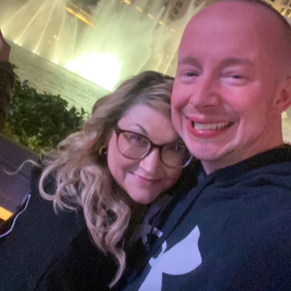 First Vegas trip together! Bellagio fountains in the background!