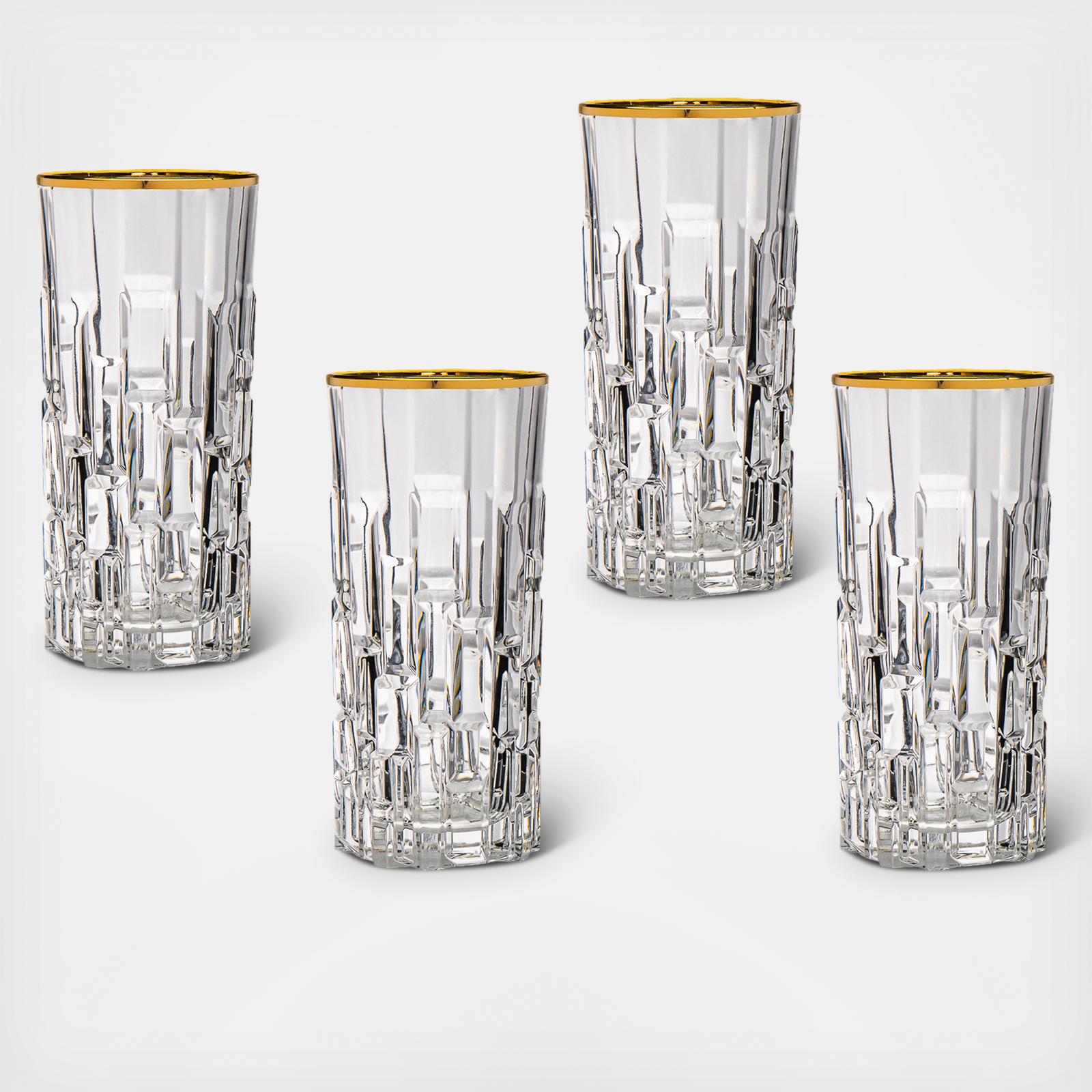 Gold Rimmed Highball Collins Glass