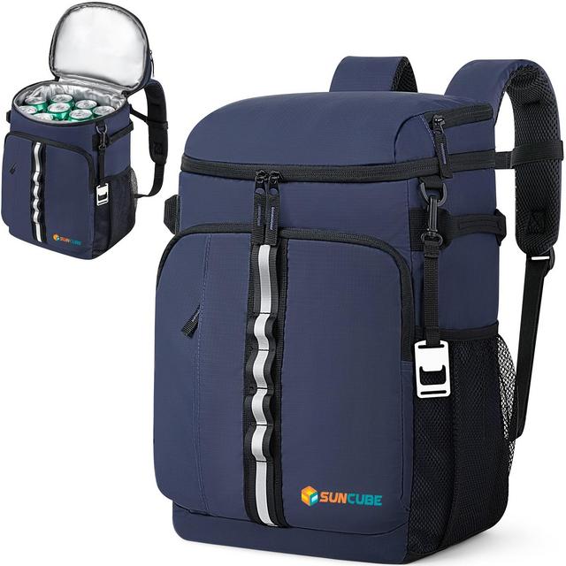 SUN CUBE Waterproof Soft Sided Cooler Backpack, Leakproof Insulated Portable for Camping Beach Travel Hiking Road Trips