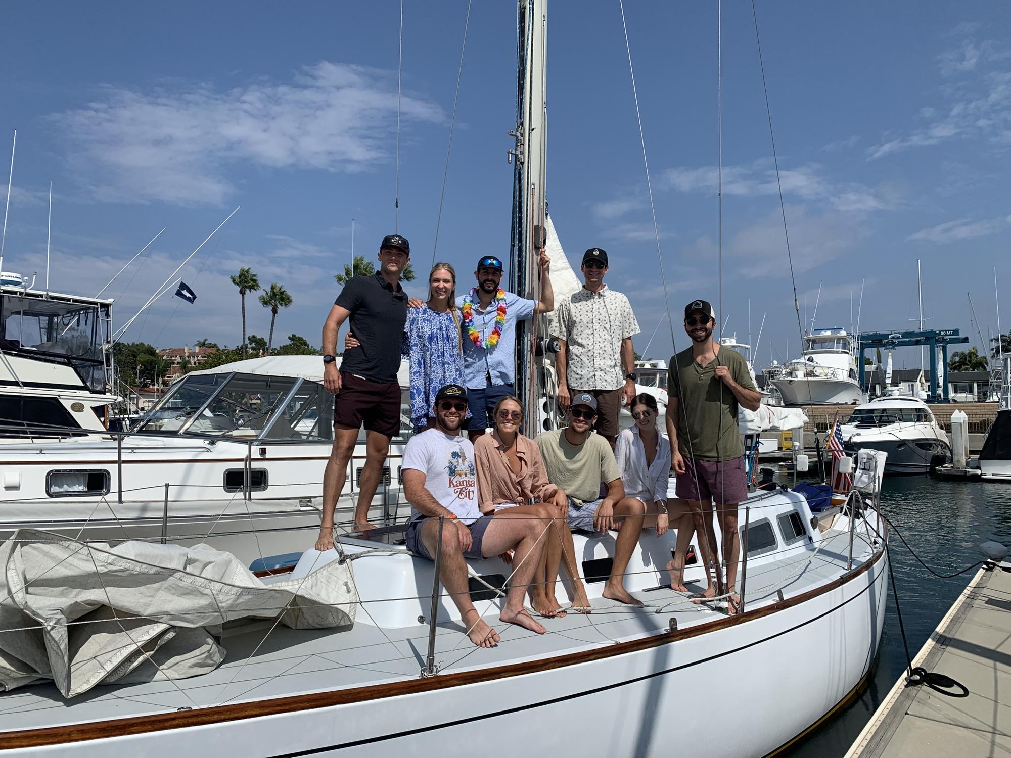 Sailing on the Ralphie after our friends wedding in Southern California.