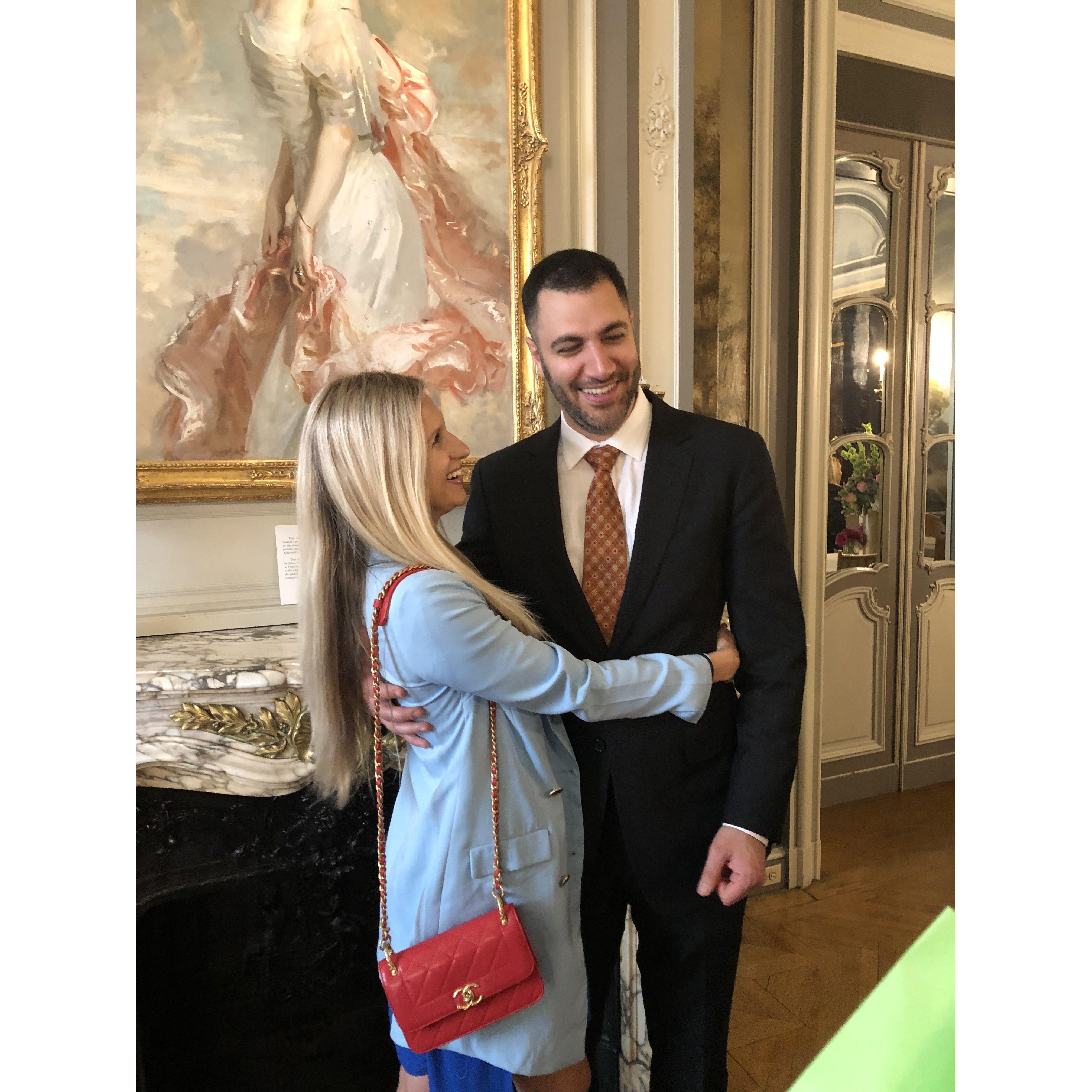 Snapped at the Cosmos Club during Mother's Day where both of their families had brunch