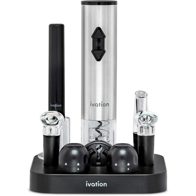 Ivation 9-Piece Wine Set, Electric Wine Opener, Wine Aerator & More!
