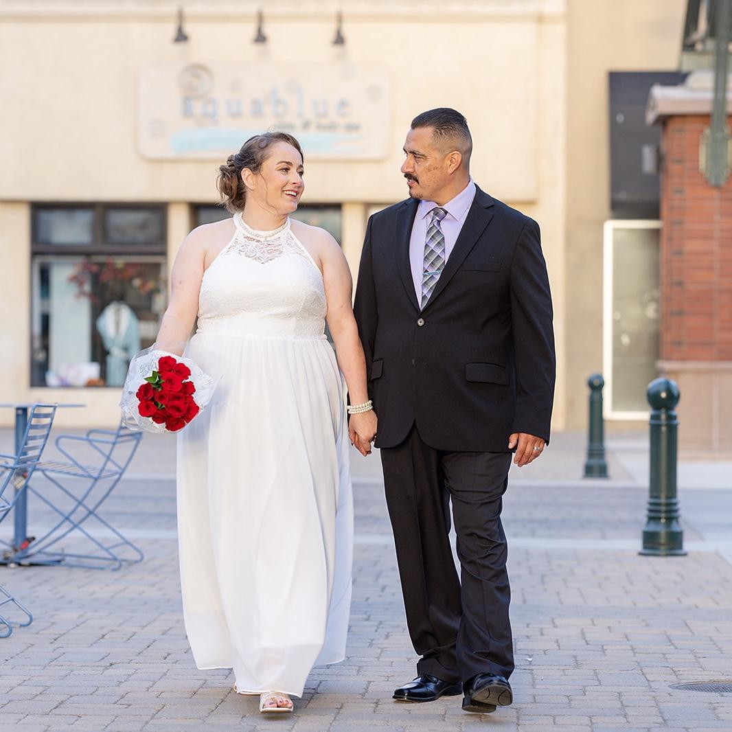Date night is over! Walking to our car… next up our wedding!
