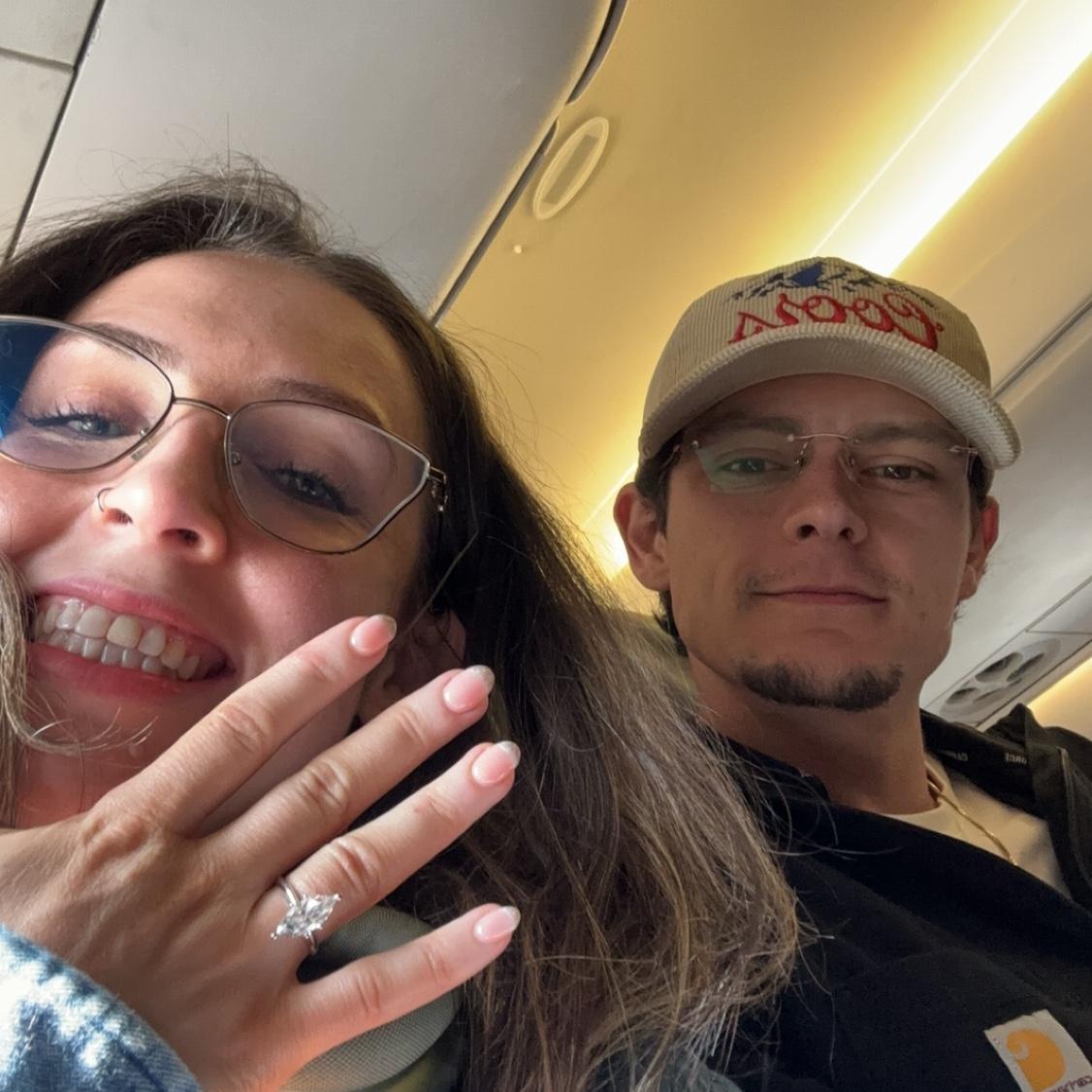 Freshly Engaged on our way to Buffalo, NY to celebrate a wedding.