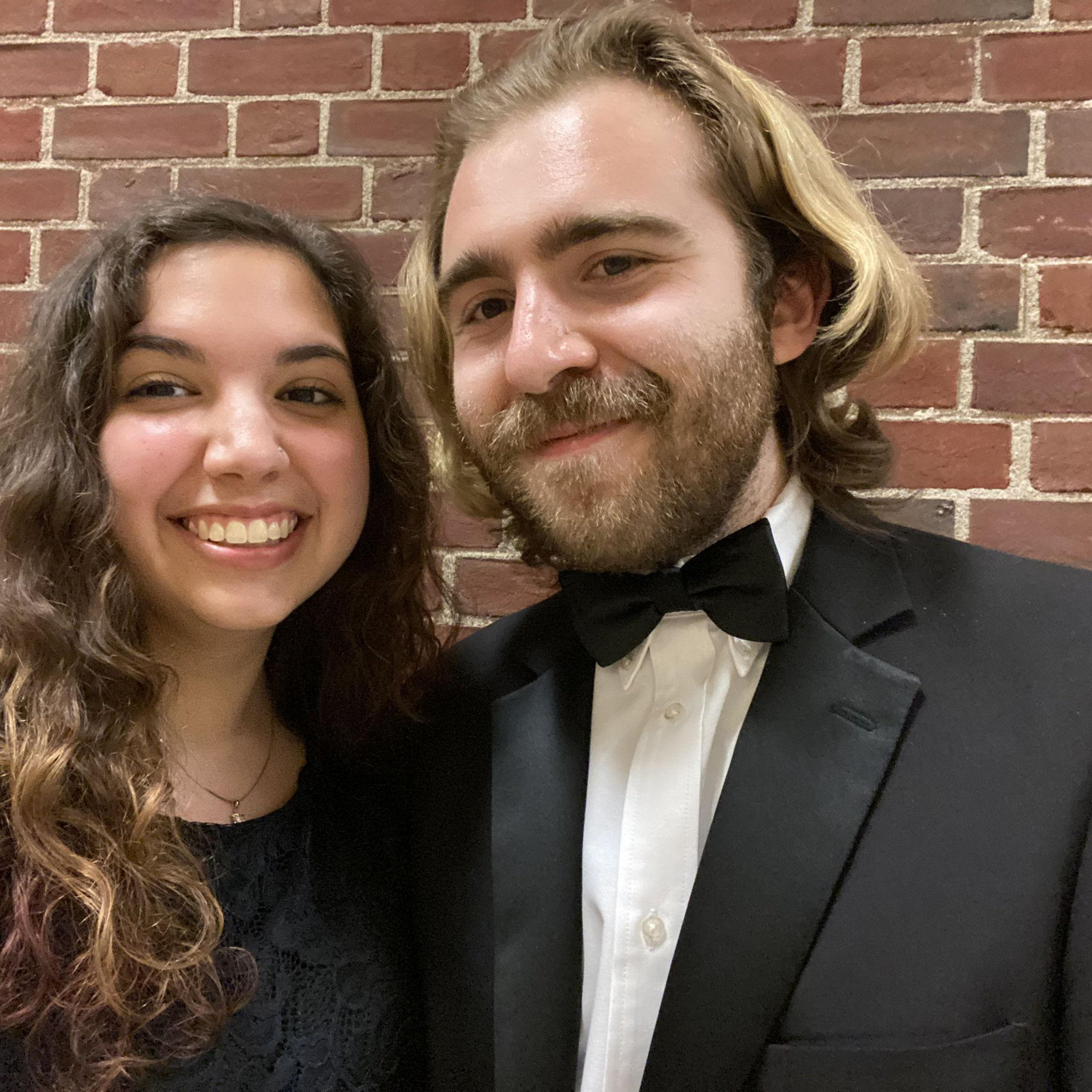 Before Christina's last wind ensemble concert at Kutztown, 2021
